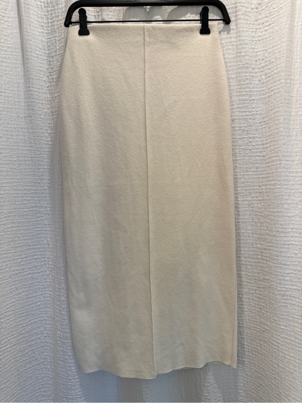 Zara Structured Knit Straight Midi Skirt 🤍 Ecru Cream New With Tags - Picture 2 of 3